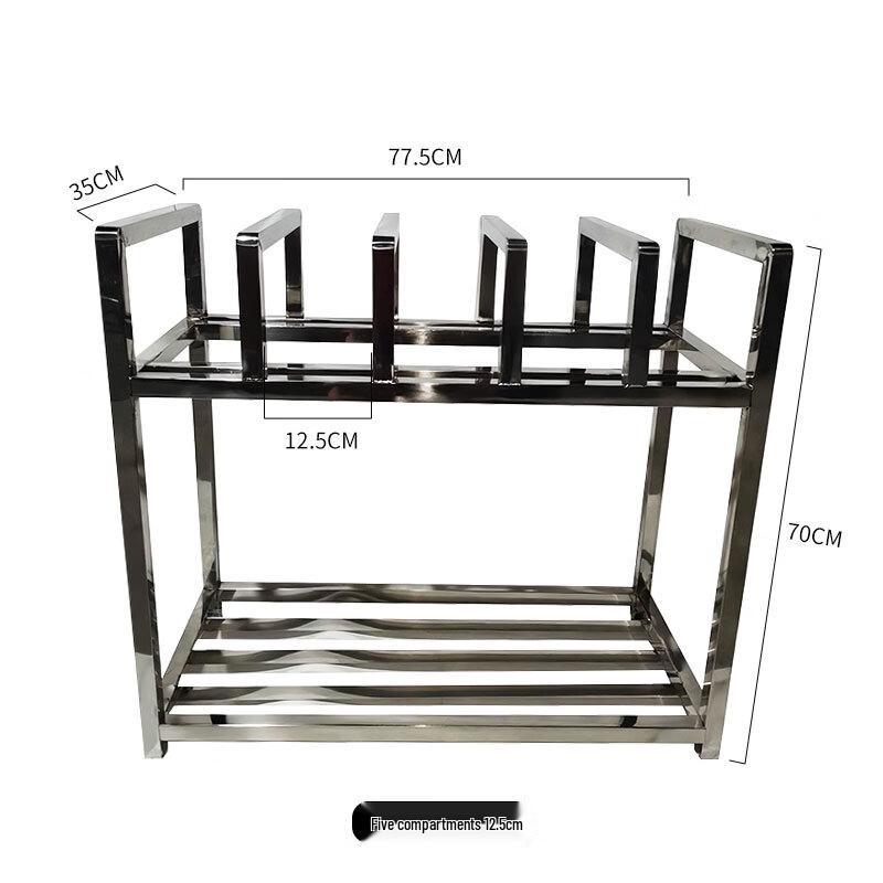 HPMILY Thickened Stainless Steel 5-Slot Chopping Board Rack