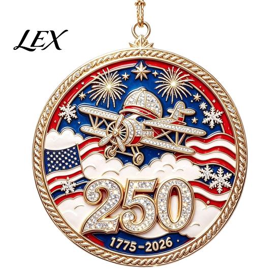 National Day Festive Ornaments 250 Anniversary USA Christmas Ornament, United States 1776-2026 250th Historic 1776 To 2026 Ornament Patriotic