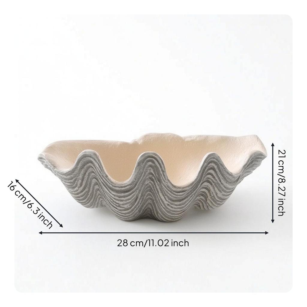 Clam Shell Tray Nautical Decor Striped for Sideboard, Home Decorators
