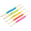 Double Hook Crochet Hook Set TPR Soft Rubber Handle Aluminum Knitting Needle Set (Color Random)