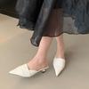 Fashion Elegant Black Pointed Toe Modern Slippers Women Fashion Strange Style Design Brand Slide Sandal Comfortable Commuter Office Shoe