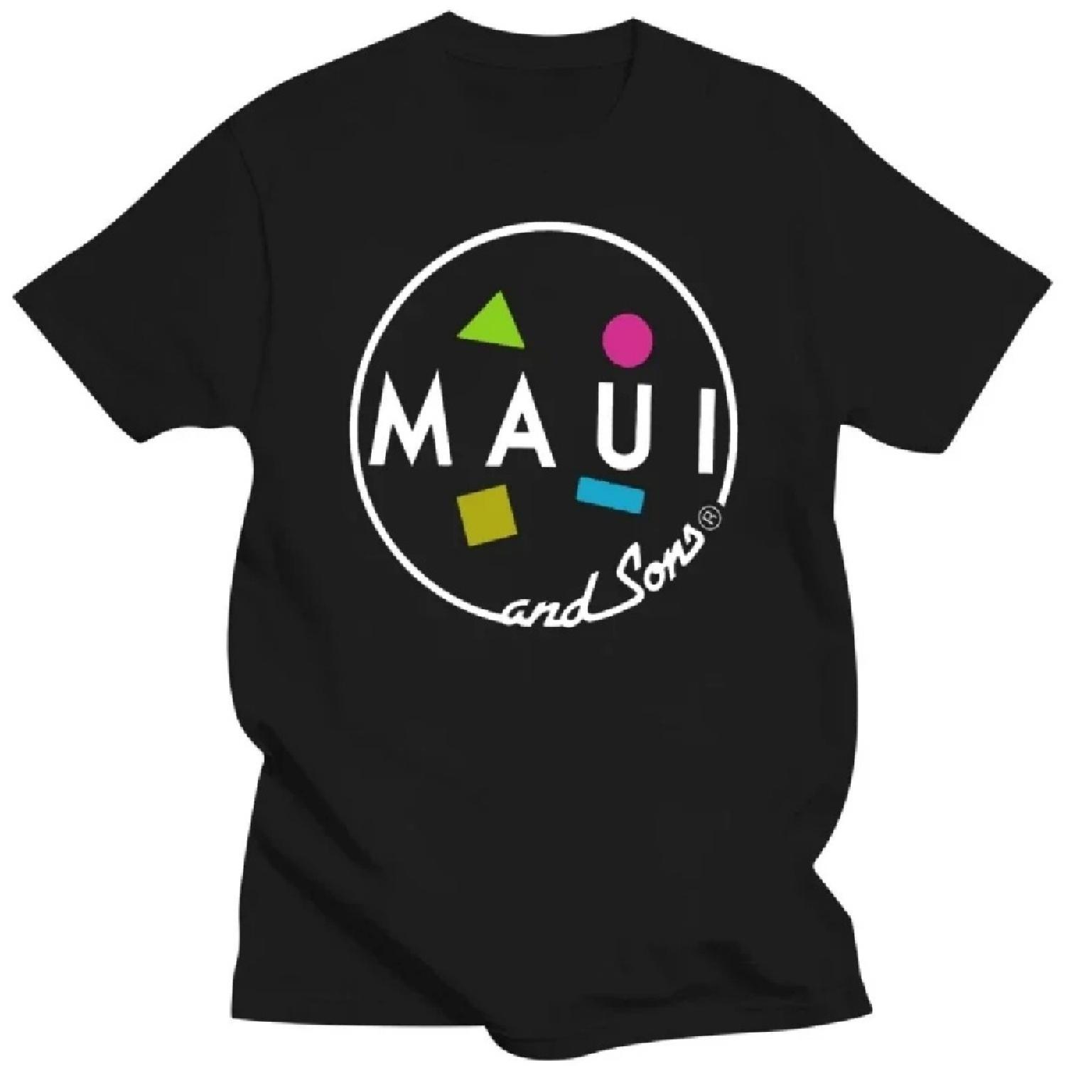 

100% cotton casual short sleeve men T shirt Hot Maui and Sons Mens Black T-Shirt Size S-3XL harajuku men clothing L чорний
