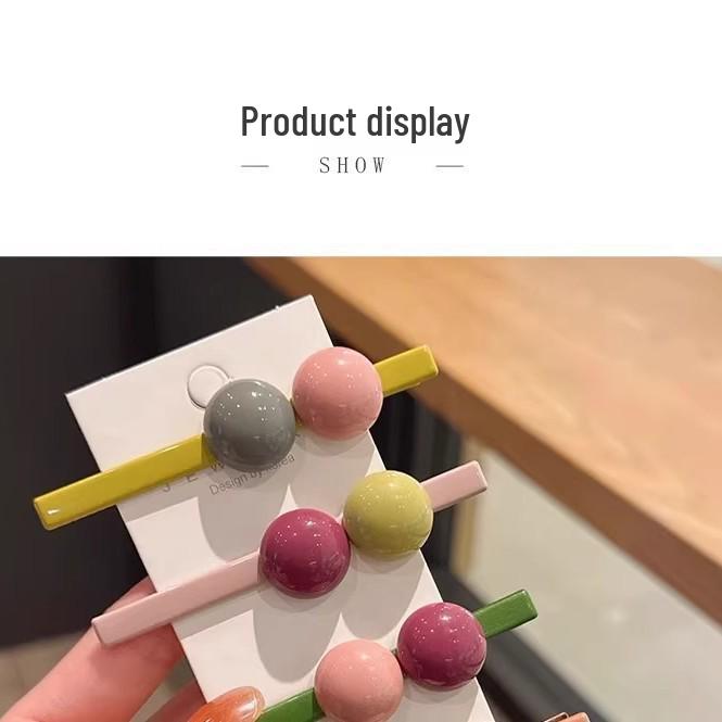 Korean Candy Color Bangs Hair Clip - Women's Side & Forehead Duckbill Headwear