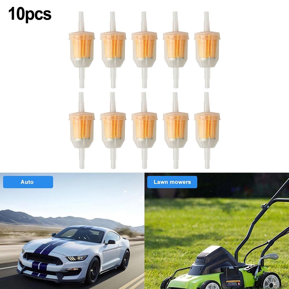 Sada 10 řadových palivových filtrů 1/4 6mm/8mm pro malé motory, sekačky na trávu, zahradní traktory, automobily, nákladní automobily, motocykly, karavany a elektrické nářadí