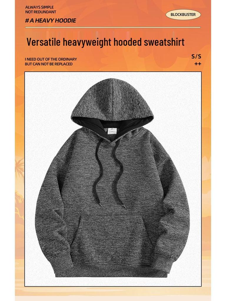 2025 Men's Trendy Hong Kong Style Long Sleeve Hooded Sweatshirt - Spring/Autumn Fashion Casual Pullover