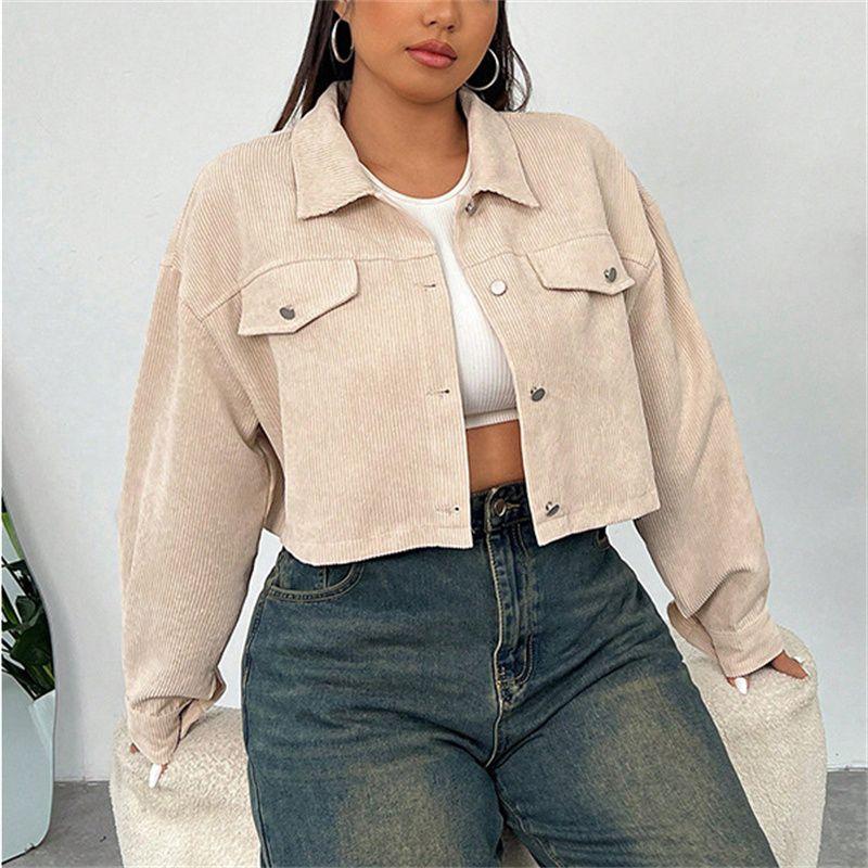 Women 2025 Autumn-Winter Short Solid Color Coat Ladies Outerwear