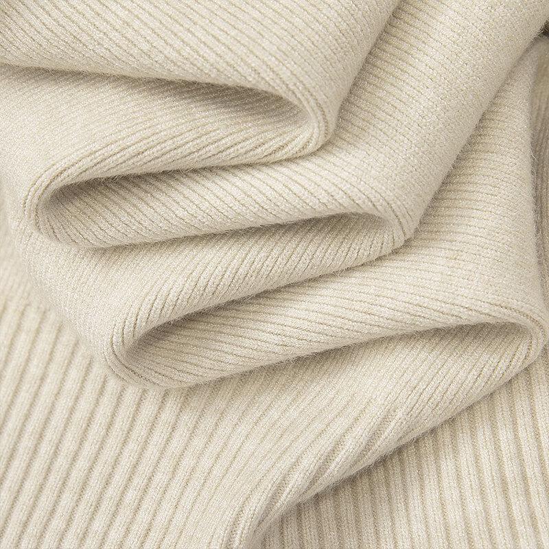 Damski dzianinowy top z długim rękawem ze stójką