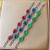 Jewelry Chalcedony Fluorescent Simulation Corundum Oval Bracelet Women 10 * 12