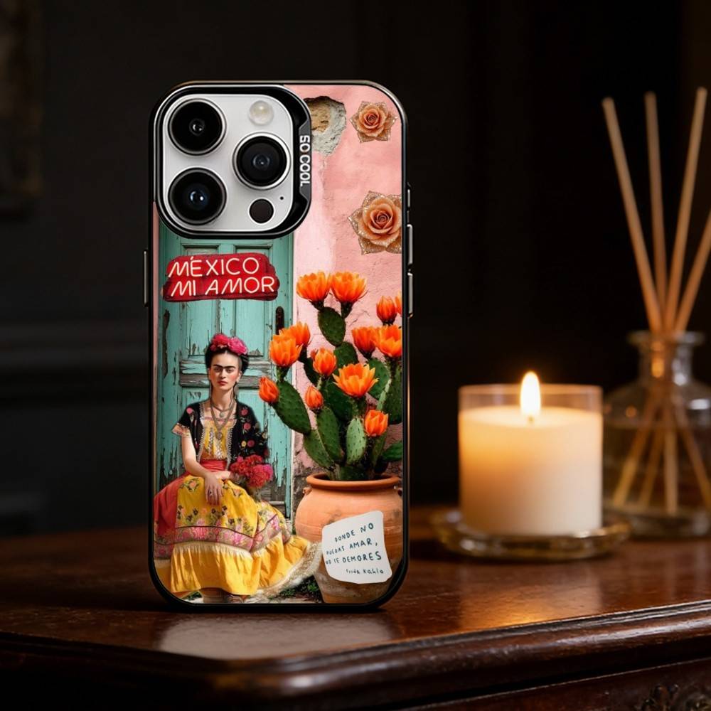 A-Art Frida Kahlo Phone Case For iPhone 17,16,15,14,13,12,11,Pro Max,Plus Candy Silver Cover