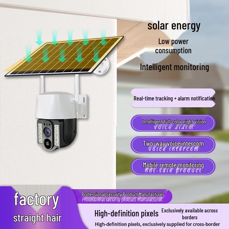 Private Model V380 Solar-Powered 4G WiFi Camera with Night Vision and HD Remote Monitoring