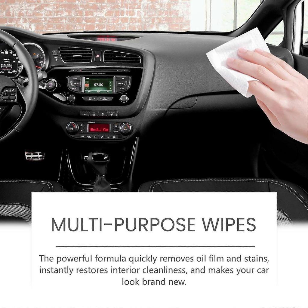 Limited time!!Hikmarion Multi-Purpose Car Cleaning Wipes Are Odorless Portable Wipes For Cleaning Interior Corners