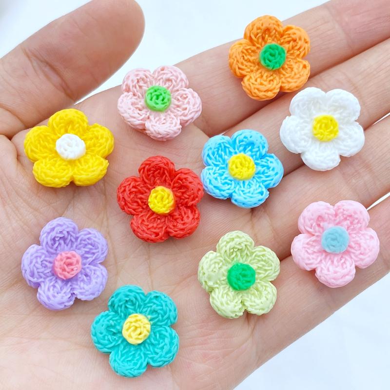 10Pcs New Cute Mini Flowers Flat Back Resin Cabochons Scrapbooking DIY Jewelry Craft Decoration Accessorie