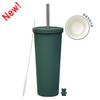 2025 Ceramic Liner Milk Tea Cup Large Capacity 830Ml Thermos Cup Stainless Steel Straw Cup