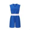 Boxing Training Outfit Contrast Trim Top and Shorts Elastic Waistband Sportswear Set for