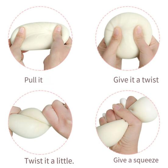 Hračka na úlevu od stresu v podobě pařené buchty s parním hrncem, simulace plněné buchty, mačkací senzorická hračka, měkká TPR, čínská buchta, fidget hračka