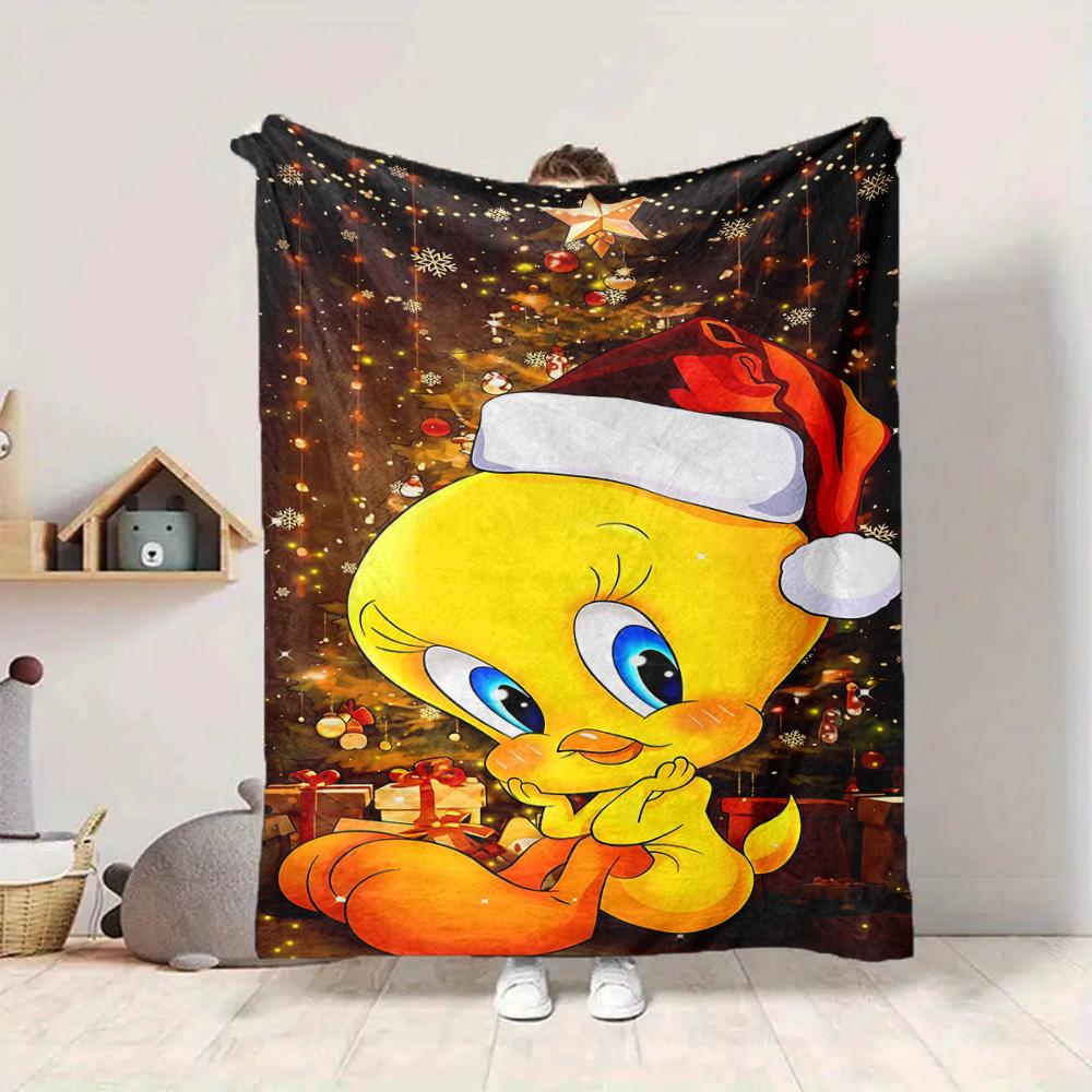 1pc Tweety Bird Blanket Lightweight Flannel Throw For Sofa, Bed, Travel, Livingroom, Office, Couch, Chair, And Bed