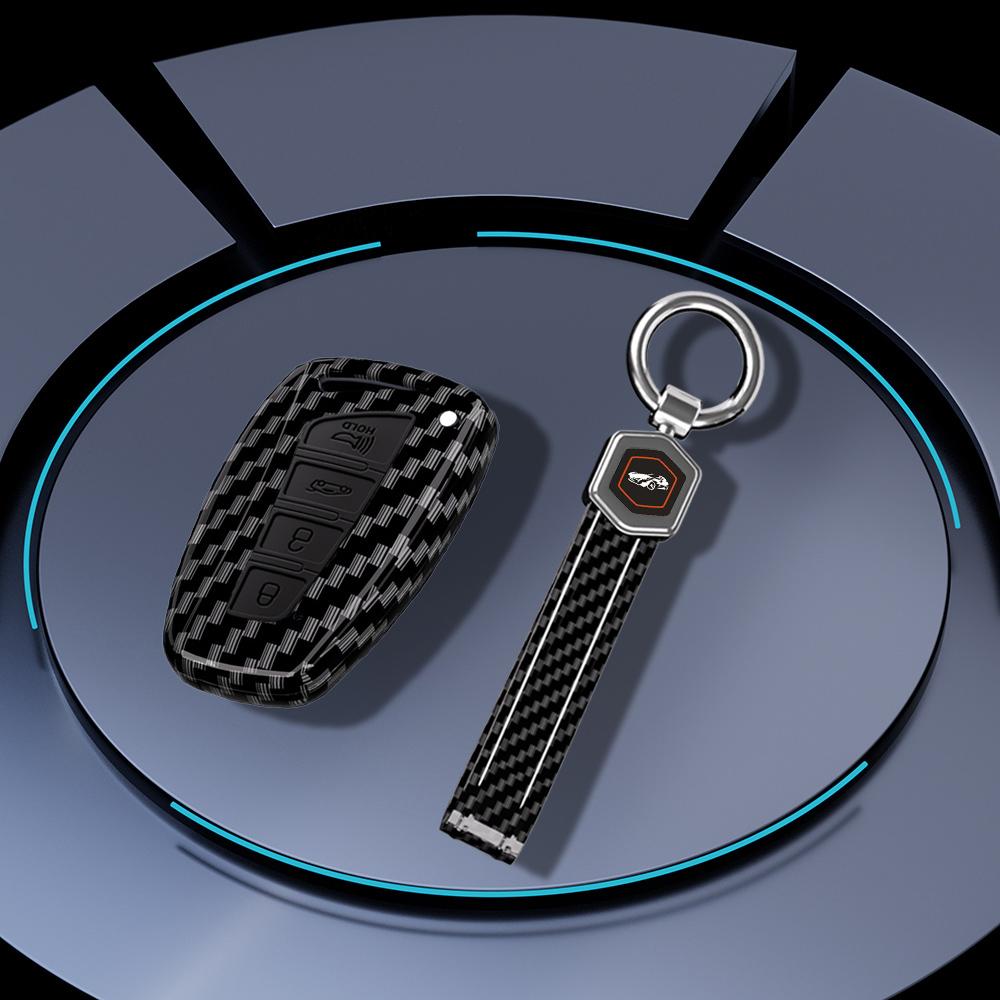 Abs Carbon Car Key Case Shell For Hyundai Santa Fe Sport Ix45 Equus Centennial Genesis G80 Grandeur Azera 2013- Cover Fob