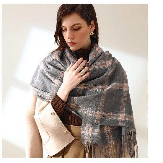 Karierte Schals für Damen, Herbst-Winter-Schals, Pashmina-Tücher und Tücher