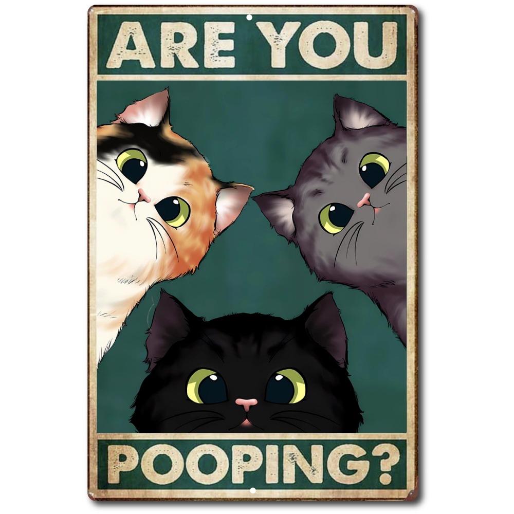Are You Pooping Metal Aluminum Sign 8 x12  Funny Bathroom Toilet Choose One CAT