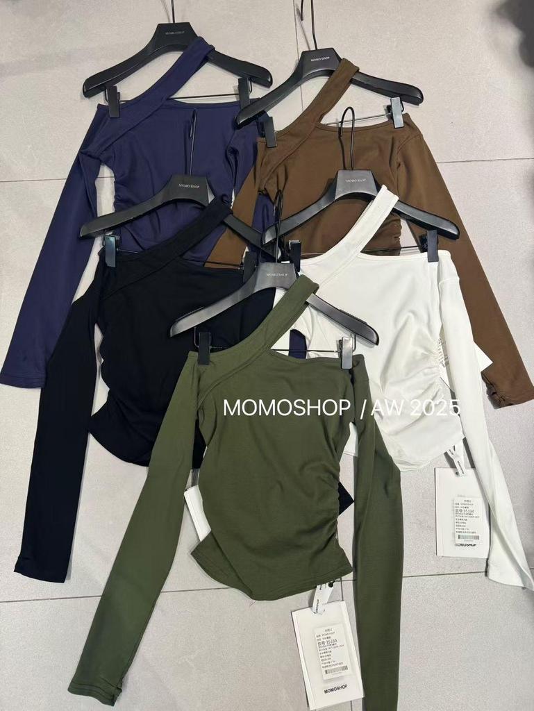 Pure Desire Velvet Off-Shoulder Halter Neck Long-Sleeve Top - Korean Autumn Slim Fit