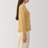 MUJI Washable Wool Size BA1P5A4A Women's Mid-Gauge V-Neck Cardigan, Yellow, XS,