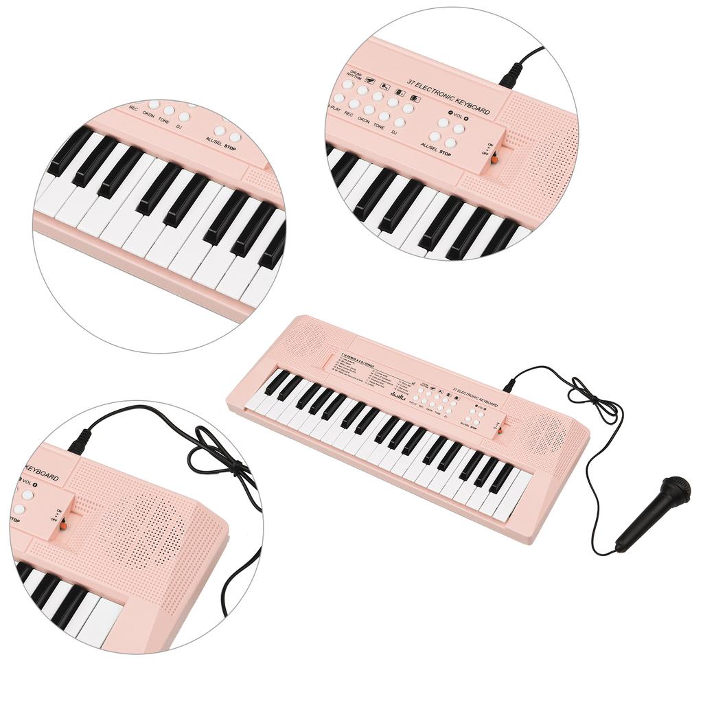 Electronic Piano with Mini Keyboard 37 Key Electronic Keyboard Piano Children  S Piano Pink