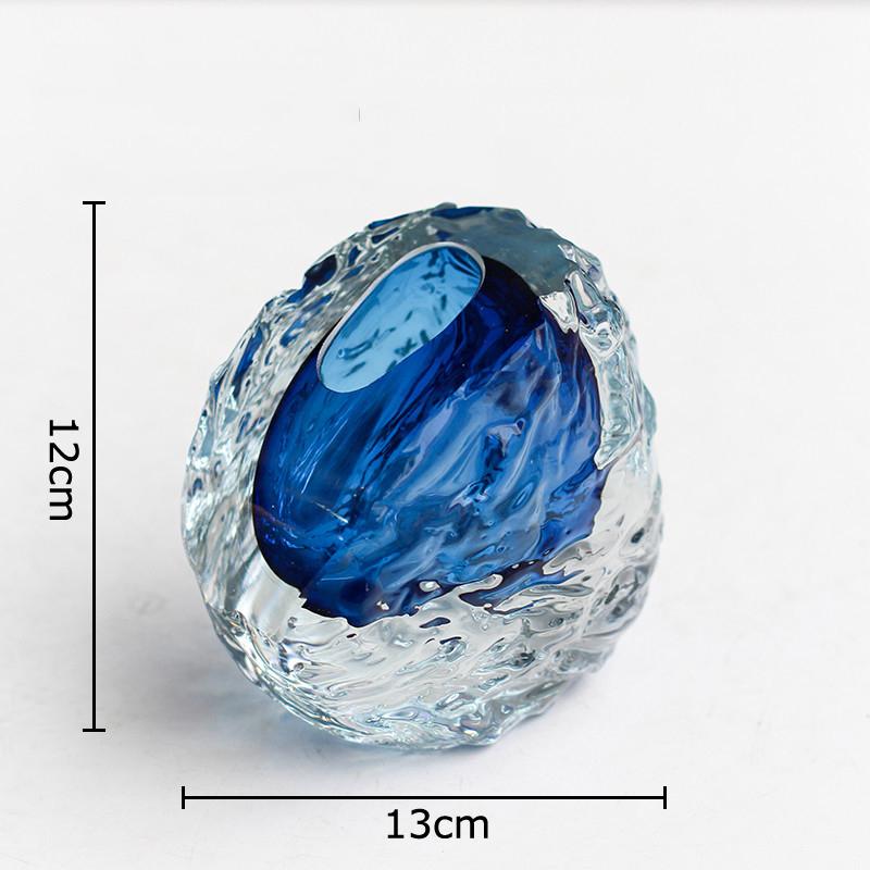 Unregelmäßige Knitterglasvase Schrägmündige Blumentöpfe Schreibtischdekoration Blumenarrangement Blumenvase Raumästhetik Dekor
