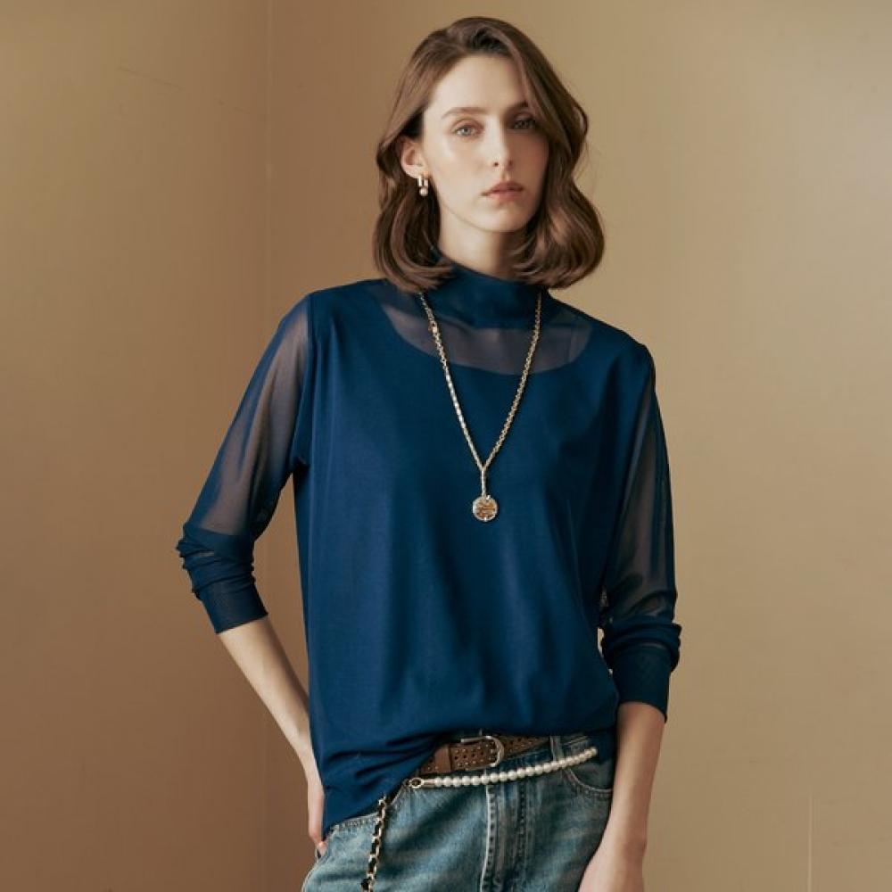 

Maxza See Through Mesh High Neck Long Sleeve T shirT ze04qT600na Khaki/FREE