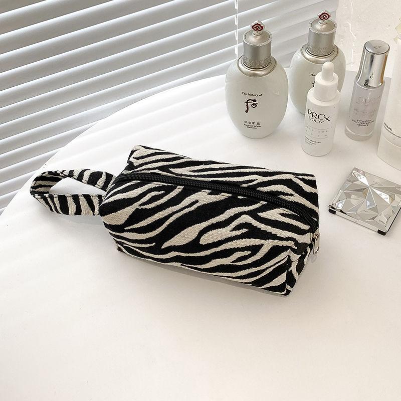 Geantă de machiaj cu imprimeu leopard, originală, cu senzație de înaltă clasă, de mare capacitate