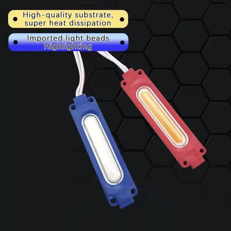 1 Piece 1 To 2 Vehicle Warning Flash Lamp 12V Cob Red Blue Strobe Lights For Car Moto Bike Grille Decor Atmosphere Lighting