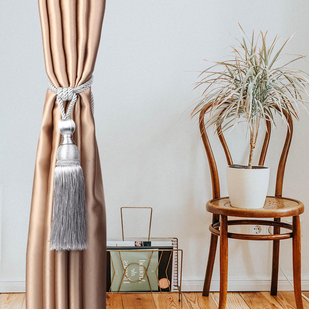1 Paar Heimdeko Groß Einfach Raffhalter Quaste Vorhangseil Halter Gurt Geflochtene Raffhalter