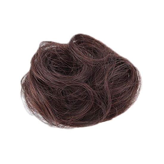 

Шиньон для девочек, натуральный черный, коричневый, прямой, небрежный пучок для женщин и детей, булочка для волос в виде пончика темно-коричневого