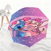 1pc Disney Stitch Angel Cartoon Automatic Umbrella, All-Occasion Dual-Purpose Umbrella for Rain or Shine, Portable Folding Umb