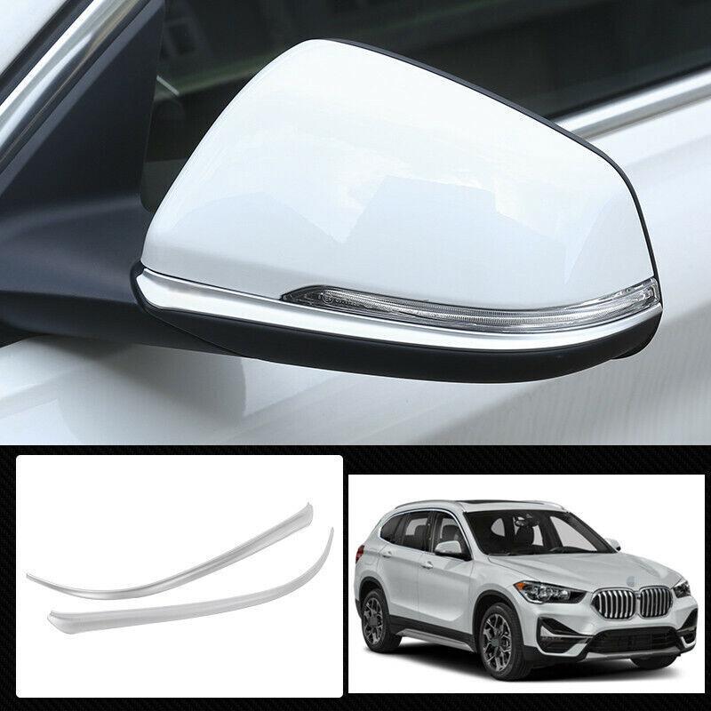 For BMW X1 2016- F48 ABS silver Rearview Side Mirror Cover Trim strip 2pcs