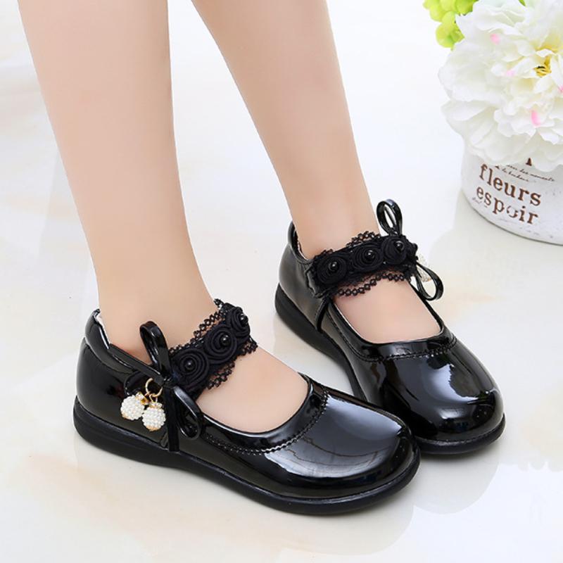 Girls' Leather Shoes, Spring and Autumn Fashion Princess Shoes, Korean Version, Medium and Large Children's Soft Soled Student Performance Shoes