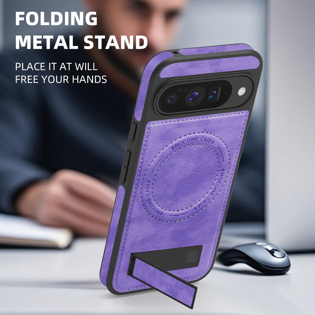 Für Google Pixel 10 Pro/Pixel 10 Hülle Kompatibel mit MagSafe Ständer Leder Handy Rückseite