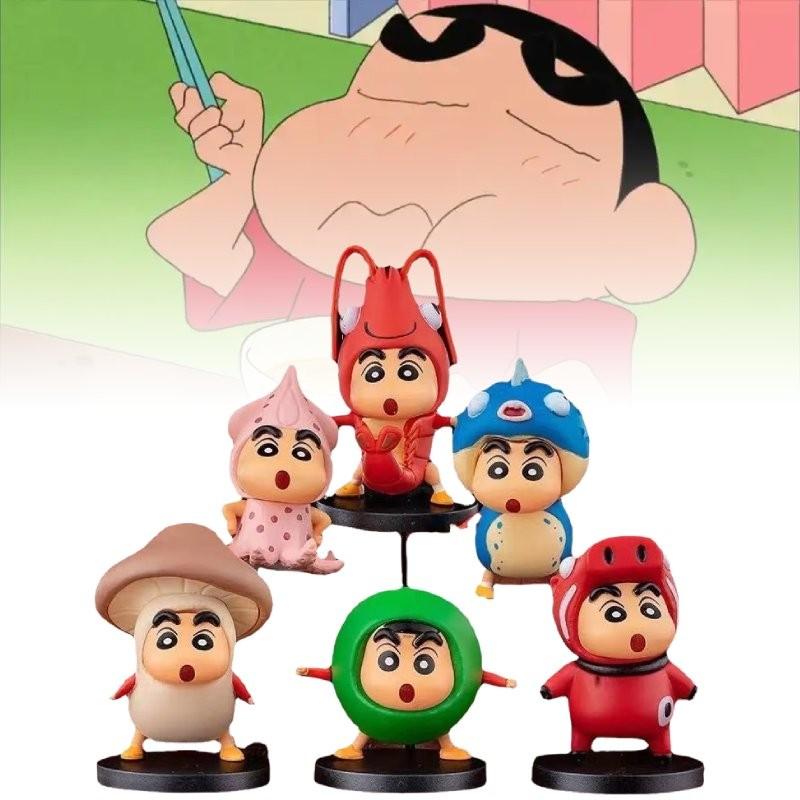 Crayon 6pcs Shin Chan Food Costume Pvc Toy Model Desktop Decor Gift Christmas