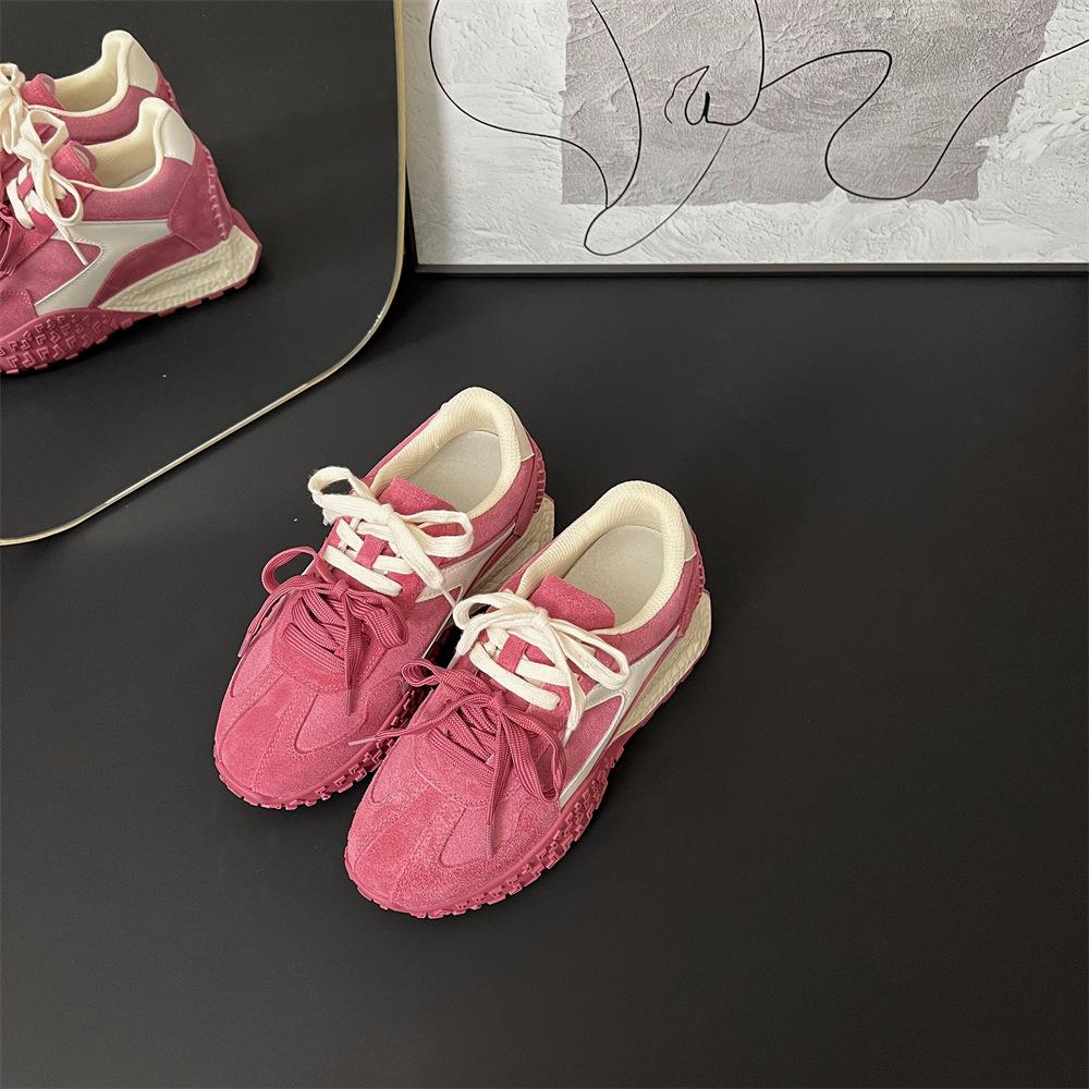 

Woman Chunky Shoes Spring Summer Breathable Mesh Comfortable Increase Height Shoes Trendy Versatile Casual Platform Sport Shoes 35 рожевий