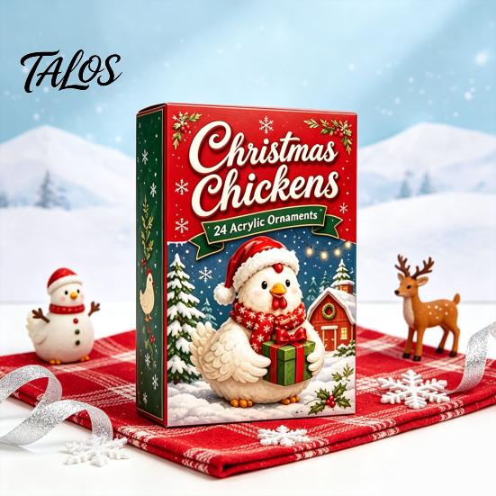 Holiday Gift for Boys Girls 24 Days Chicken Figures Advent Calendar, Farm Animals Countdown Cute Surprise Animal Collectibles Boxes with Hen