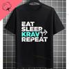 T-shirt Graphique Drôle Eat Sleep Krav Maga Repeat 100% Coton Manches Courtes T-shirt Décontracté Pour Entraînement Arts Martiaux Tenue de Sport