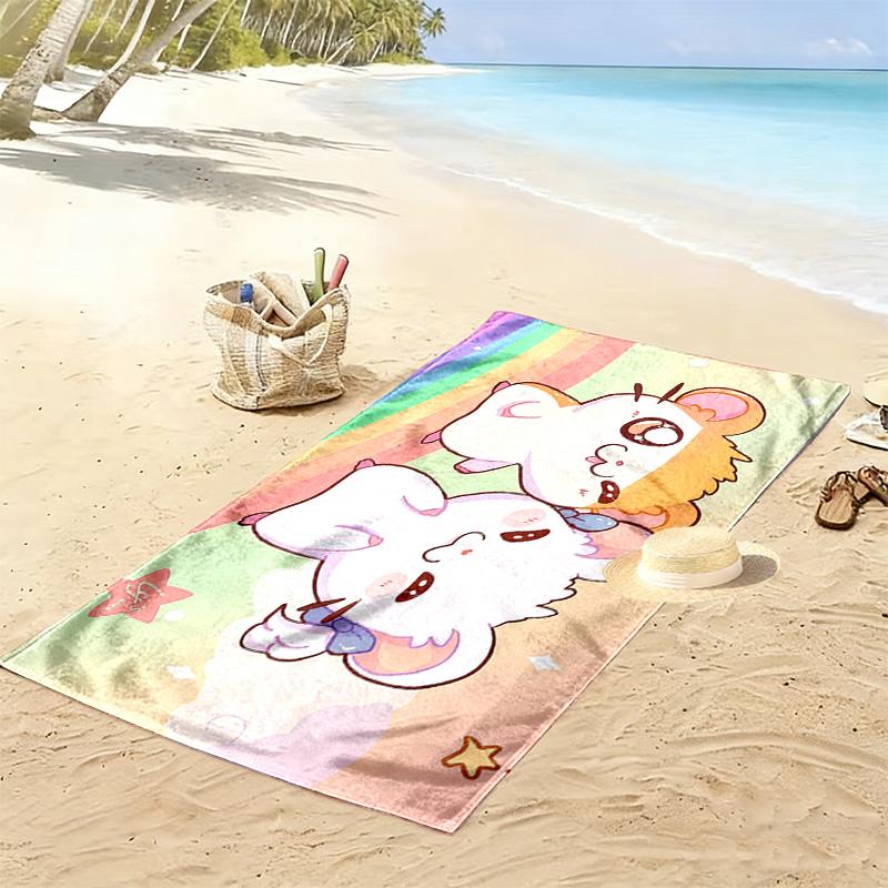 Hamtaro2 Print Beach Towel, Large Soft Quick Dry Towel for Beach Camping Swimming