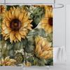 Sunflower Flower Shower Curtain Waterproof Shower Curtain Polyester Fabric 3D Printed Curtain Bathroom Decoration With Hooks