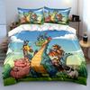 Dragon and Farm Animal Friends Bedding Duvet Cover Set  (1*Duvet Cover 2*Pillowcases, without duvet insert)