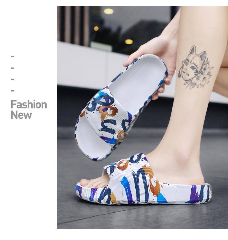 Men's Camouflage Plus Size Casual Sandals & Slippers - One-Strap Stepping Comfort for Beach & Everyday Wear.