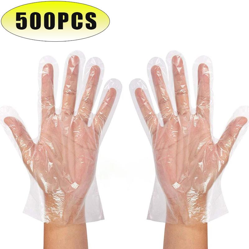 Clear Disposable Gloves Transparent Plastic Gloves Latex Free Food Prep Safe Gloves for Cooking Cleaning BBQ Kitchen Things