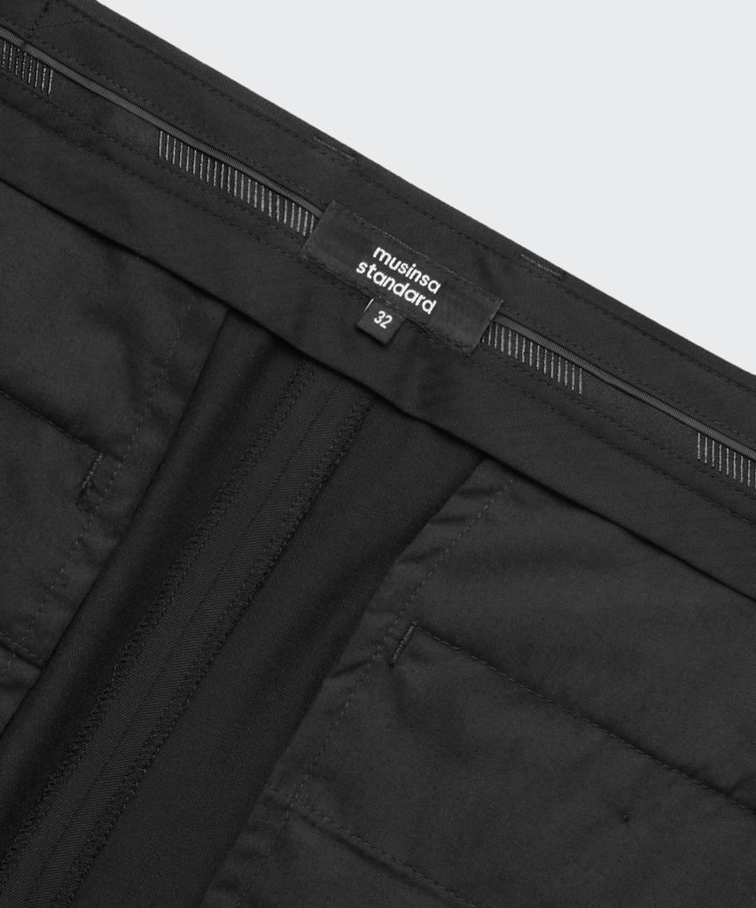 MUSINSA STANDARD Real Wide Hidden Banding Slacks [Gunmetal]