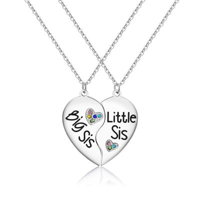Combinaison de colliers en acier inoxydable, lettrage d'amour, d'amitié, Ins Net, vent rouge, colliers de bonne sœur, ensemble de 2 pièces