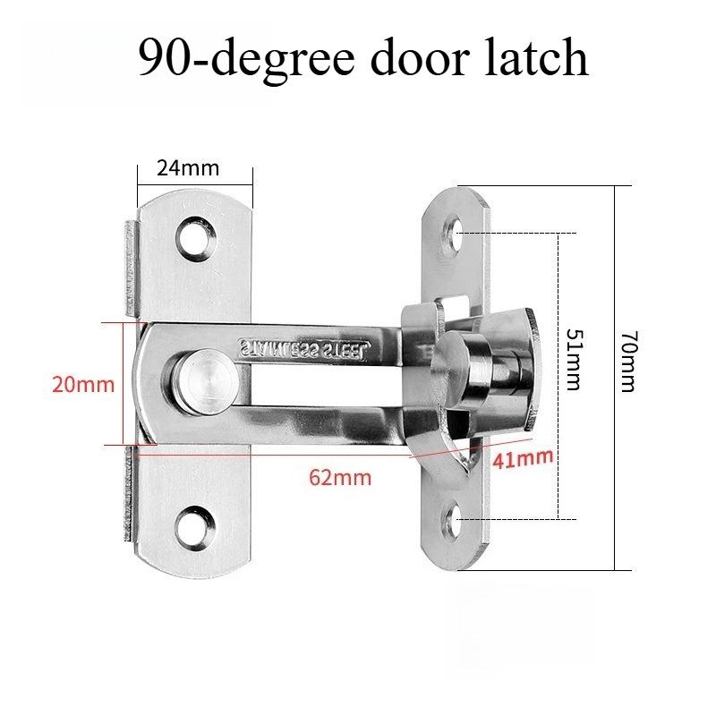 1SET Thickened stainless steel door buckle latch 90 degree sliding door lock Household pet cage door bolt Right angle lock