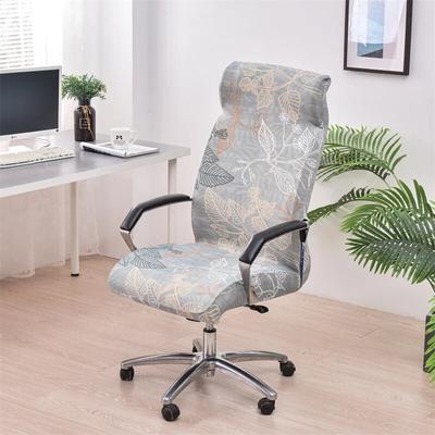 Geometric Office Computer Chair Cover Floral Printed Office Chair Slipcover with Zipper Non-Slip Rotating Gaming Seat Protector