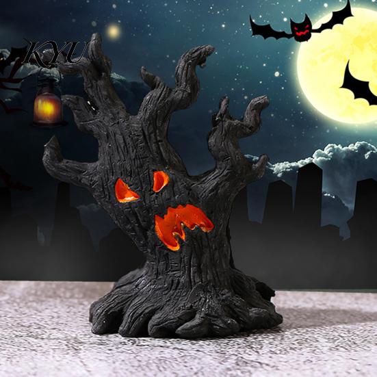 Realistic Tree Monsters Sculptures Halloween Miniature Demons Ornaments, Resin Micro Landscape Figures, Dark Gift for Handicraft Lovers Forest